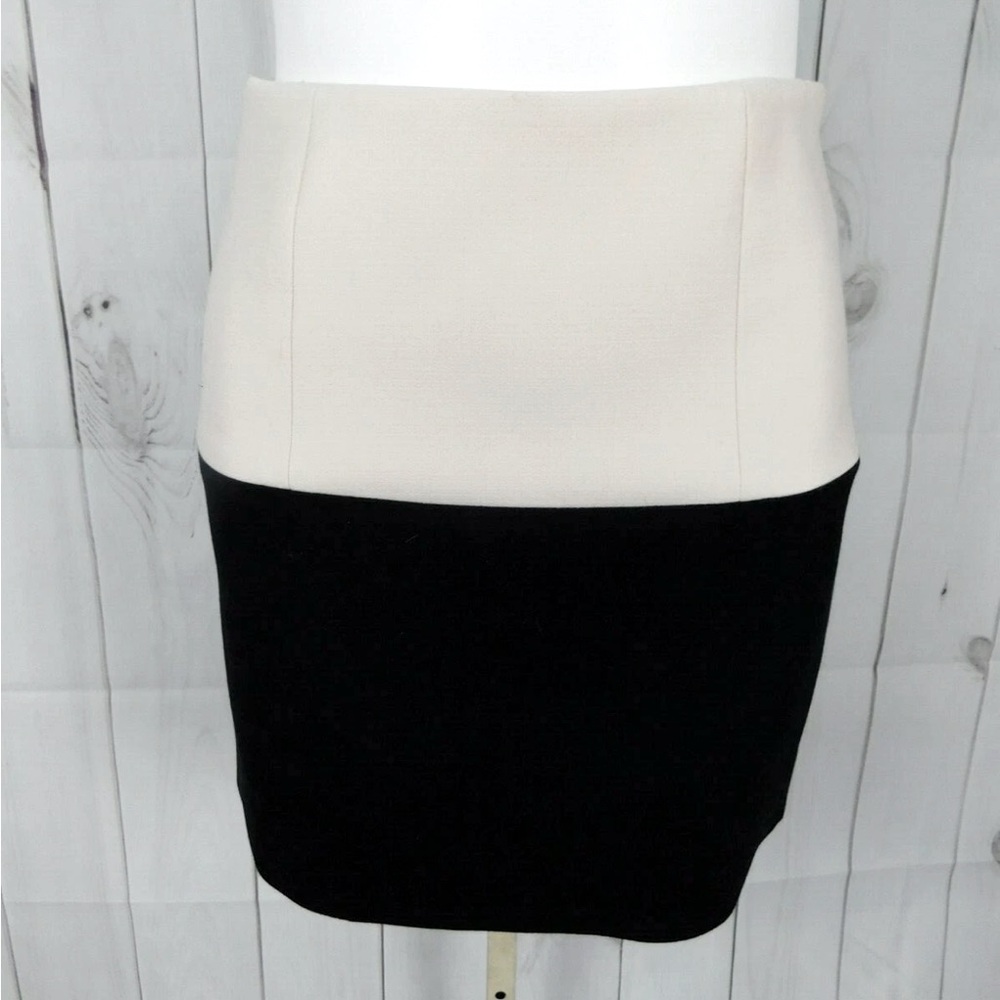 Kate Spade Black Ivory Skirt the Rules Two Tone Color Block A-Line Skirt - 0